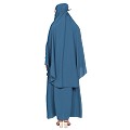 Two piece Jilbab with inner abaya - French Blue 	Two piece Jilbab with inner abaya - French Blue